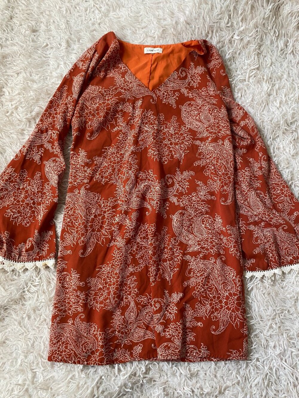 Paisley Lace Fringed Dress